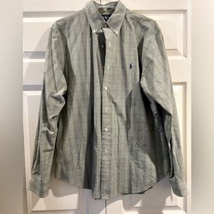 Ralph Lauren Polo Classic Fit Button Down Shirt Large Green plaid Mens